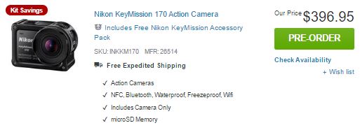 nikon keymission 170 adorama Pre Order Now!