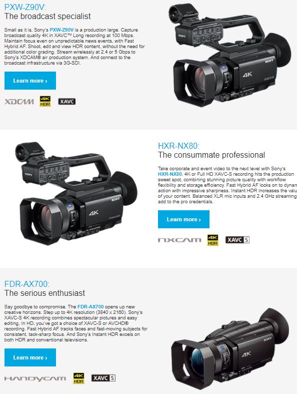 Info on the Parm 4k Corders. Click for larger!