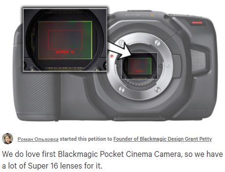 Blackmagic PCC4k Petition